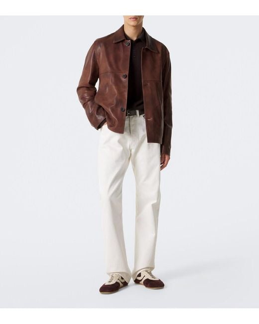 Arma Brown Steep Leather Jacket for men
