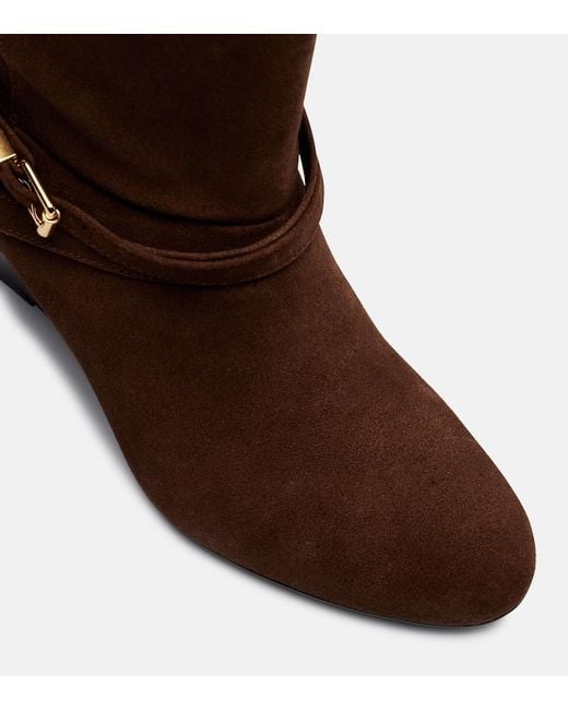 Ganni Brown Wedge Knee-High Boots