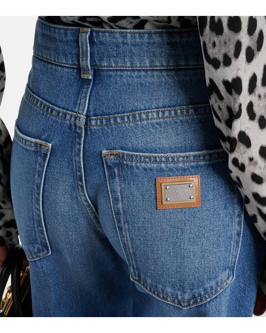 Dolce & Gabbana Blue High-Rise Wide-Leg Jeans