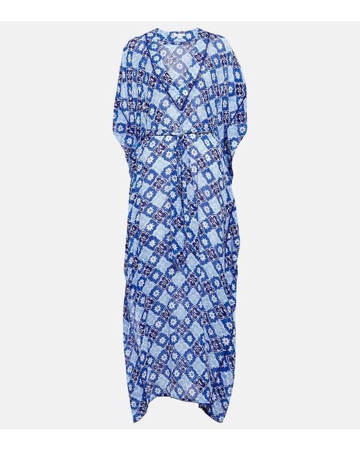 Poupette Blue Andrea Asymmetric Kaftan