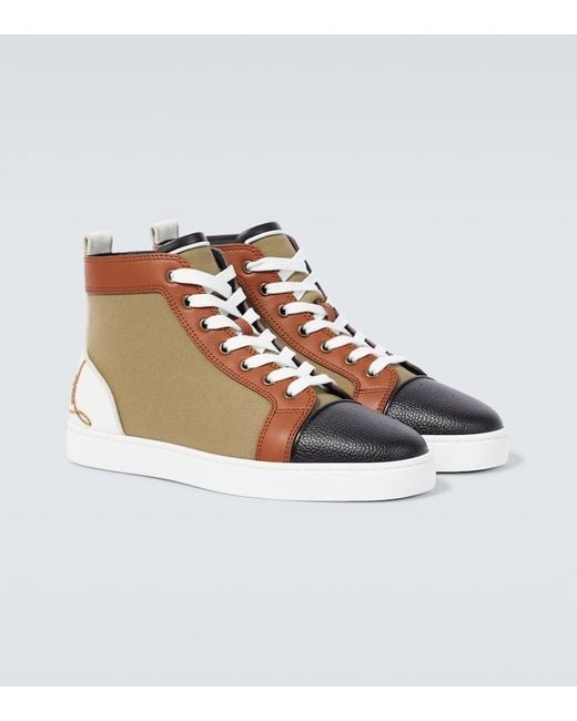 Zapatillas Fun Louis Con Piel Christian Louboutin de hombre de color Brown