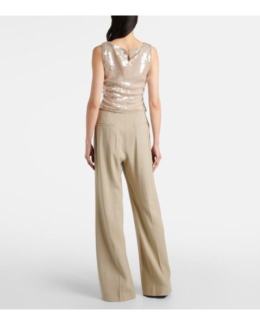 Staud Natural Eton Sequined Top