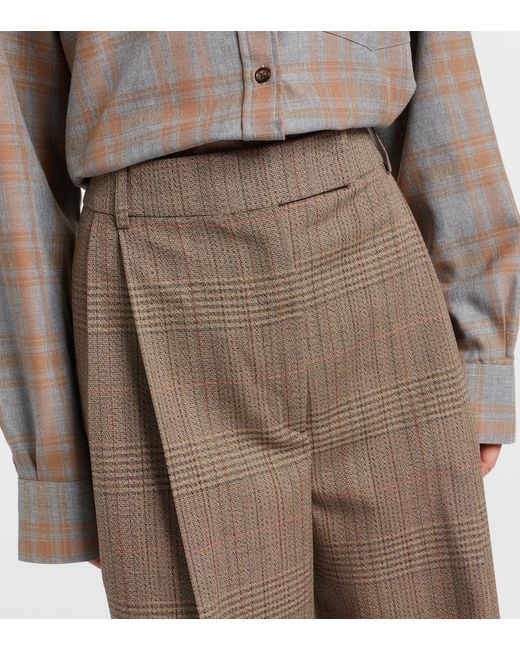 Rohe Brown Checked Virgin Wool Straight Pants