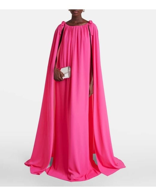 Vestido de fiesta con capa Carolina Herrera de color Pink