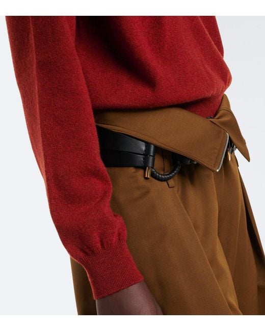 Ferragamo Red Cutout Wool And Cashmere-Blend Sweater