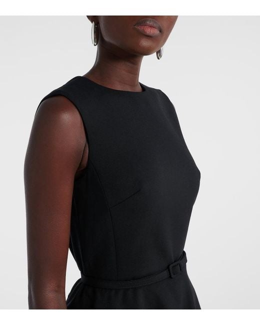 Oscar de la Renta Black Cocktailkleid Aus Einem Wollgemisch Mit Spitze