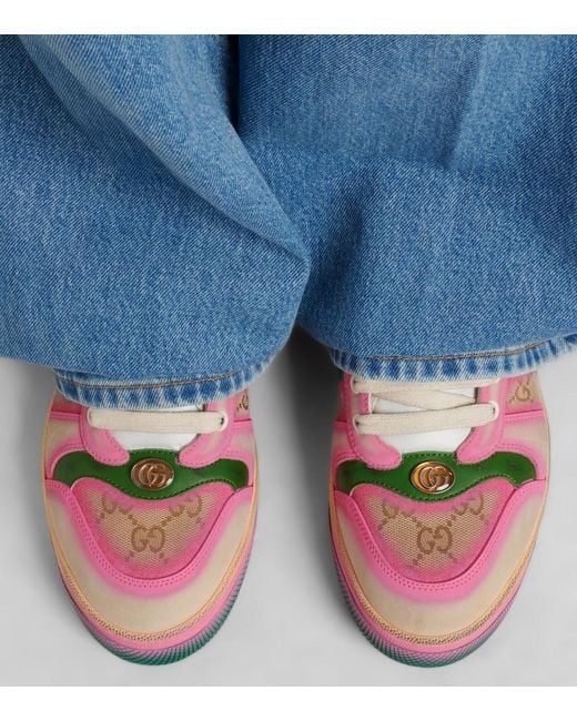 Gucci Pink Serigraphy Screener Trainer