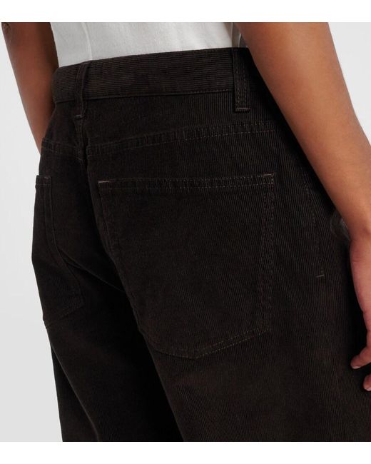 The Row Black Eglitta Cotton Corduroy Straight Pants
