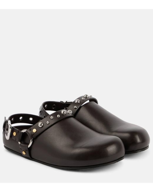 Stella McCartney Black Elyse Studded Faux Leather Clogs