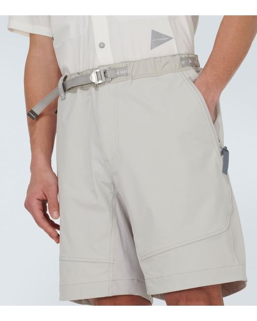 And Wander Gray Technical Shorts for men