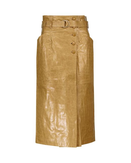 Ulla Johnson Sonia Leather Midi Skirt | Lyst Canada