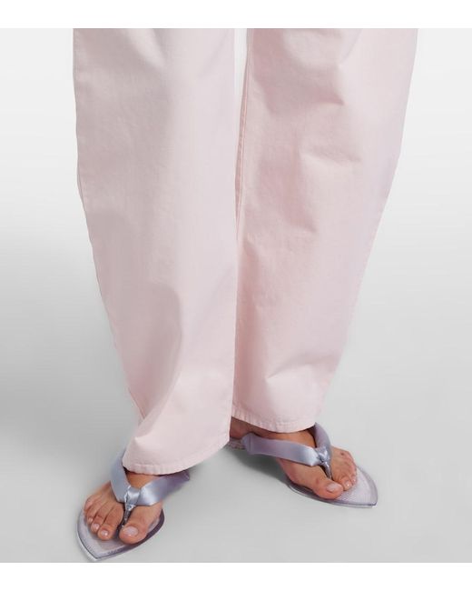 Alaïa Pink High-Rise Barrel-Leg Jeans
