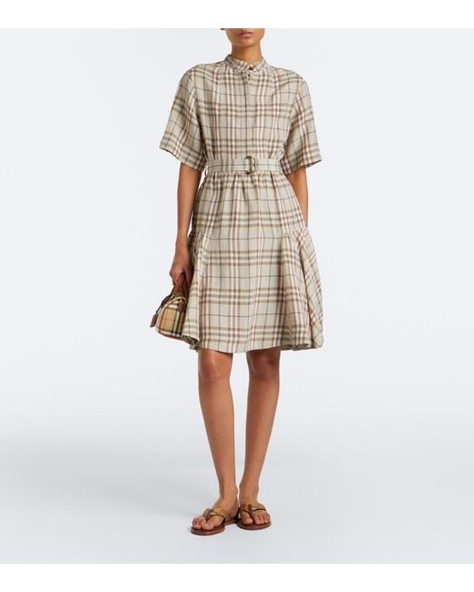 Burberry Natural Check Belted Minidress