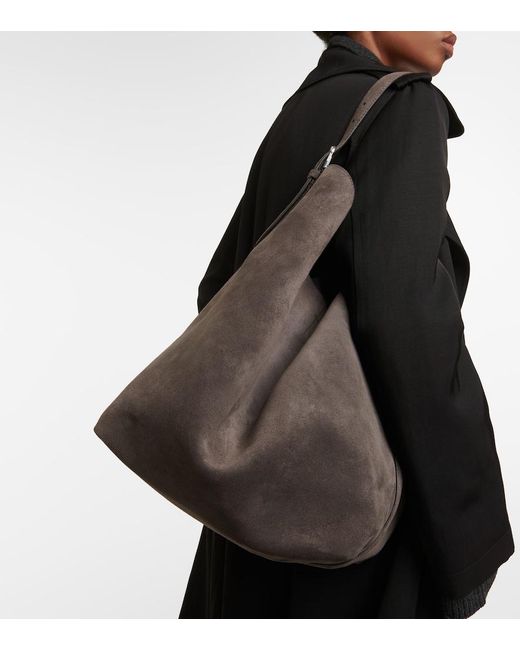 Totême  Brown Belted Suede Tote Bag