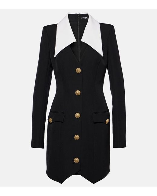 Balmain Black Button Dress