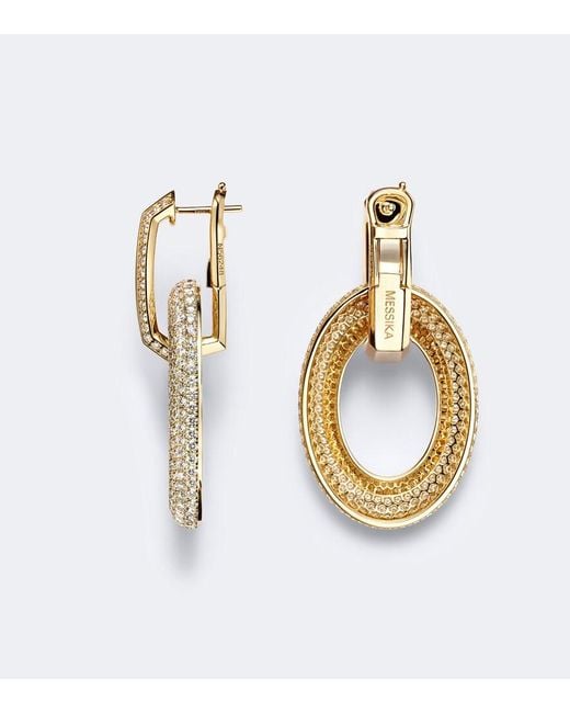 Messika Metallic Groove 18Kt Drop Earrings With Diamonds