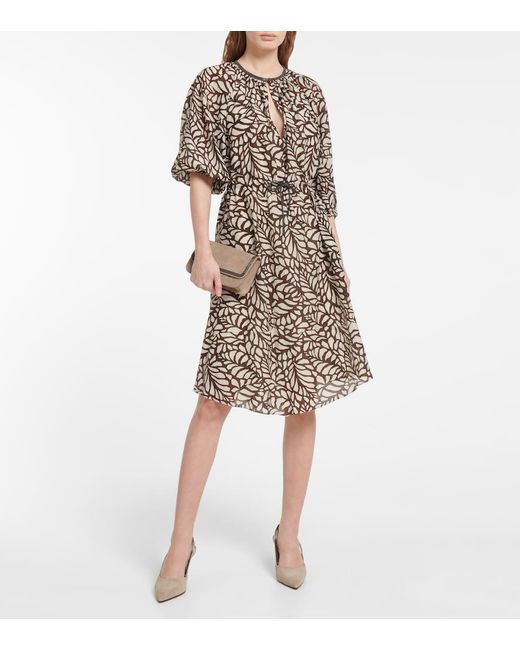 Brunello Cucinelli Multicolor Cotton-blend Minidress