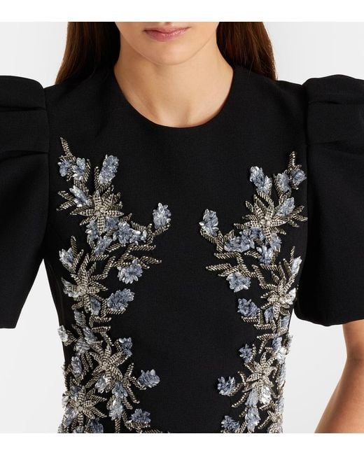 Vestido De Fiesta Zephyr Adornado Rebecca Vallance de color Black