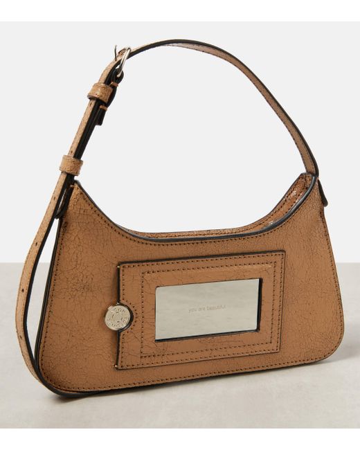 Acne Brown Platt Micro Leather Shoulder Bag