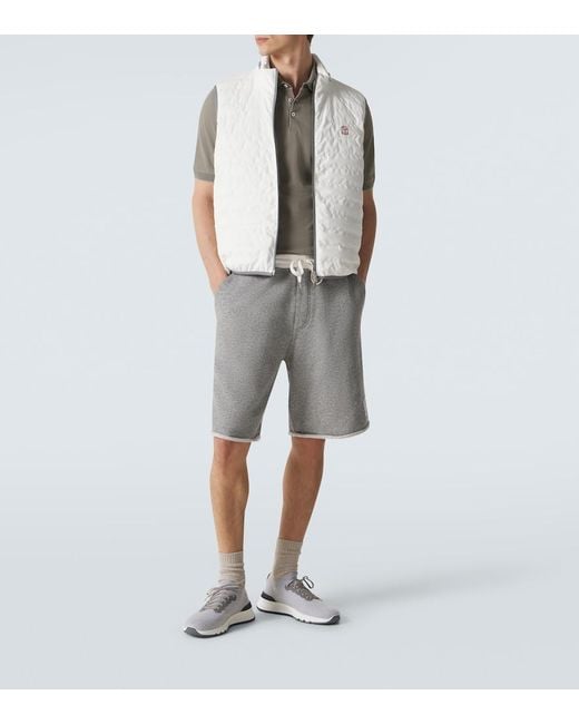 Brunello Cucinelli Gray Cotton Pique Polo Shirt for men
