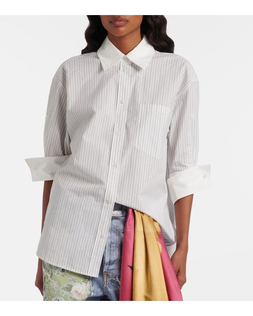 Acne White Striped Cotton Poplin Shirt