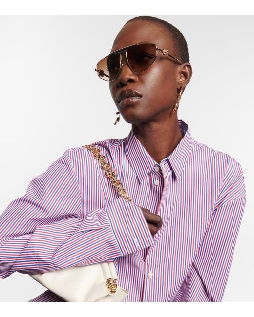 Loewe White Aviator Sunglasses