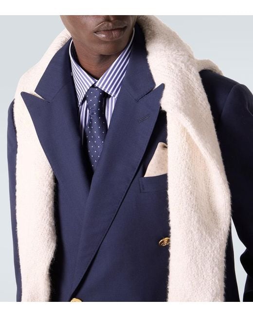 Ralph Lauren Blue Gregory Double-Breasted Wool Blazer for men