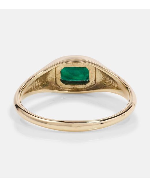 STONE AND STRAND Natural Green With Envy 14kt Gold Ring With Emeralds