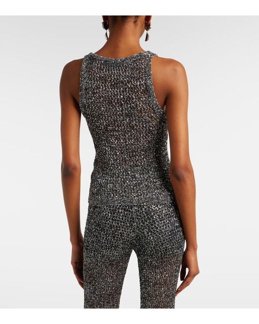 Missoni Black Sequined Knitted Tank Top