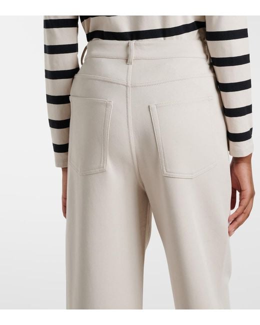 Max Mara Natural Max Mara Brioso Cotton-Blend Wide-Leg Pants