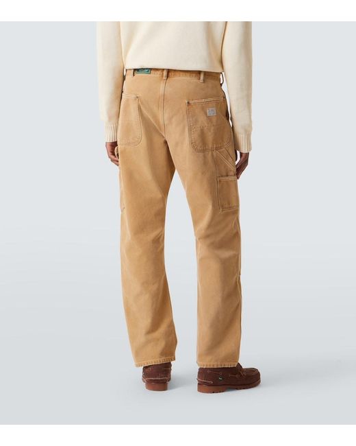Polo Ralph Lauren Natural Distressed Cotton Canvas Straight Pants for men