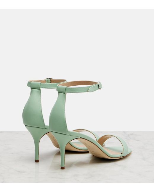 Manolo Blahnik Metallic Chaos Leather Sandals