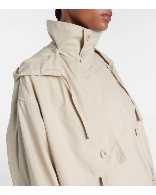 Gabardina De Algodon Con Capucha Lemaire de color Natural