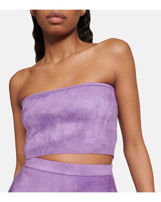 Alaïa Purple Velvet Bandeau Top
