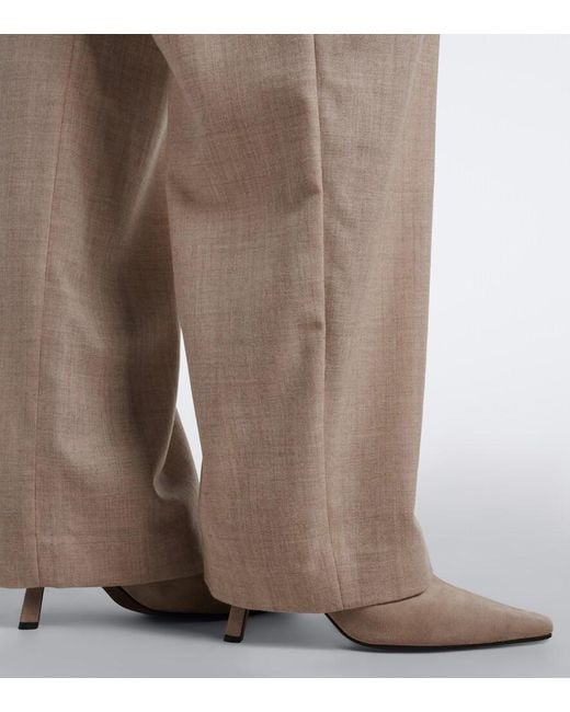 Brunello Cucinelli White Monili Suede Chelsea Boots