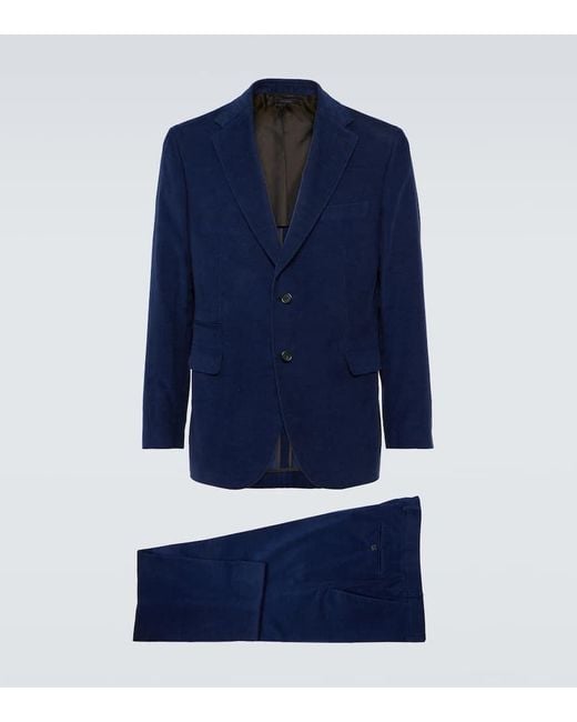 Brioni Anzug Aus Cord in Blue für Herren