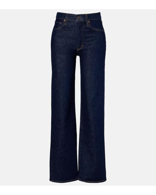 Agolde Blue Harper Mid-Rise Straight Jeans