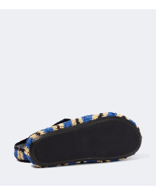 Marni Blue No Vacancy Inn Striped Woven Mules for men