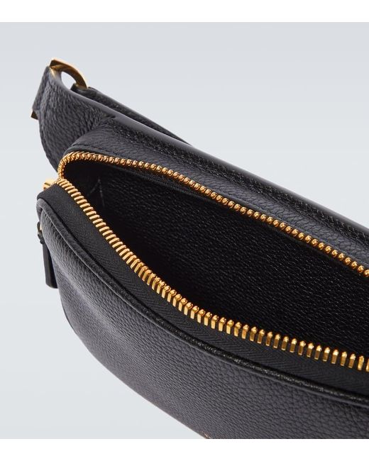 Tom Ford Black Leather Belt Bag for men