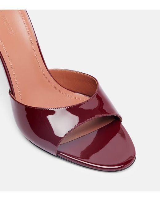 Mules Elodie 90 En Cuir Verni AMINA MUADDI en coloris Red