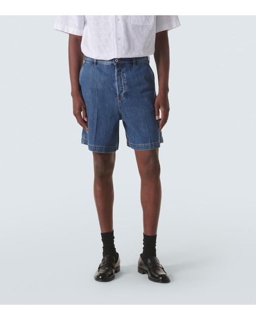 Valentino Blue Denim Bermuda Shorts for men