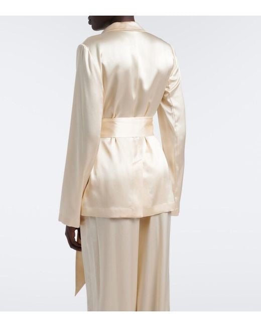 Joseph Natural Archer Belted Silk Satin Jacket