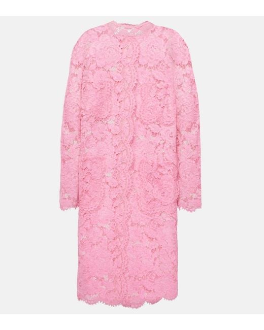 Dolce & Gabbana Pink Midikleid aus Spitze