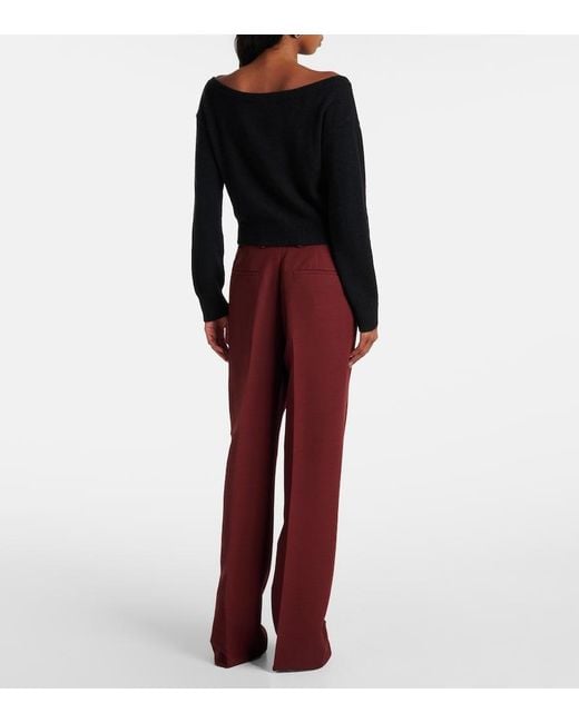Lisa Yang Black Beata Off-Shoulder Cashmere Cardigan