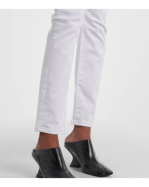 AG Jeans White High-Rise Flared Jeans Mari