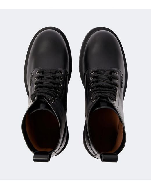 Givenchy Black Leather Lace-Up Boots for men