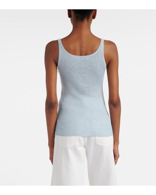 Gabriela Hearst Blue Cinxia Cashmere, Silk, And Hemp Tank Top
