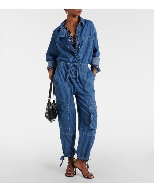 Isabel Marant Blue Idany Denim Jumpsuit