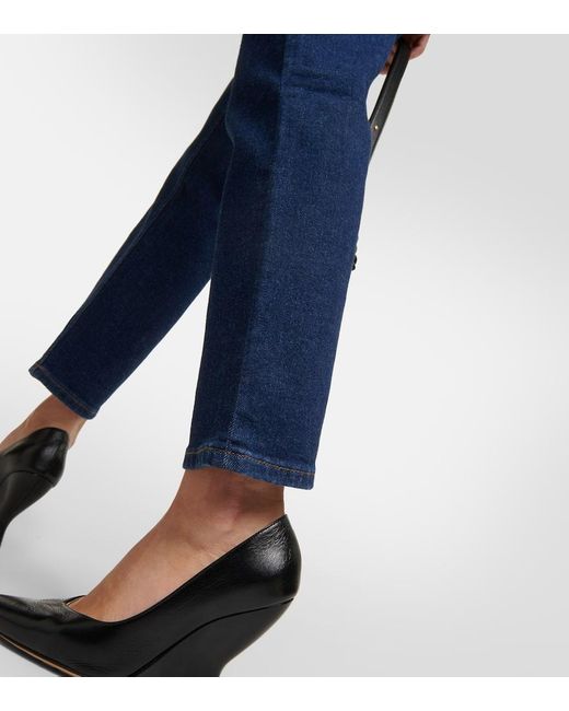 Jeans Rectos 70S Stove Pipe De Tiro Alto Re/done de color Blue