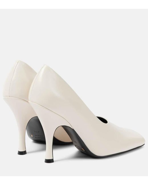 Khaite White Eva Leather Pumps